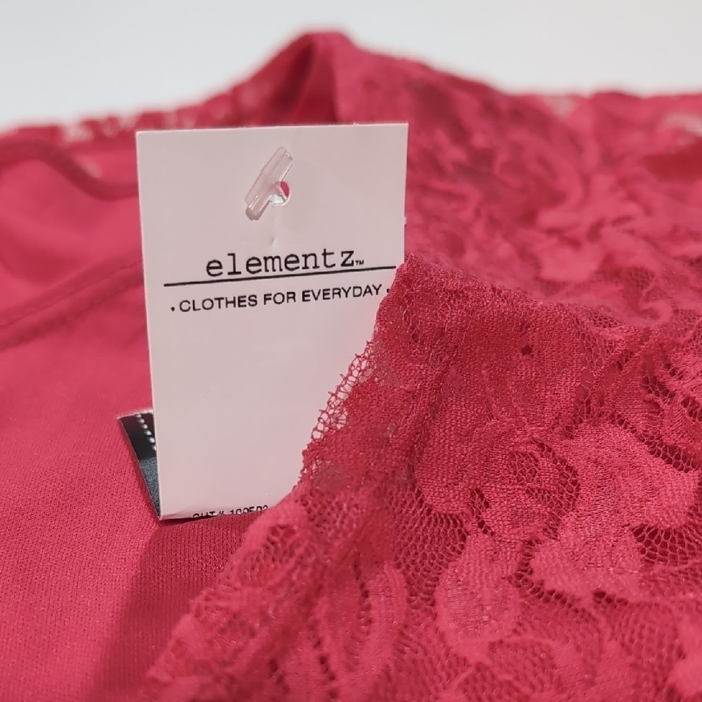 Rue21 Red Lace Blouse Y2K with Short Ruffle Sleeves Romantic Vintage Medium - Picture 6 of 11